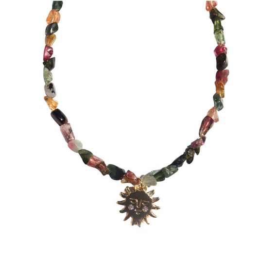 Sun Watermelon Tourmaline Necklace