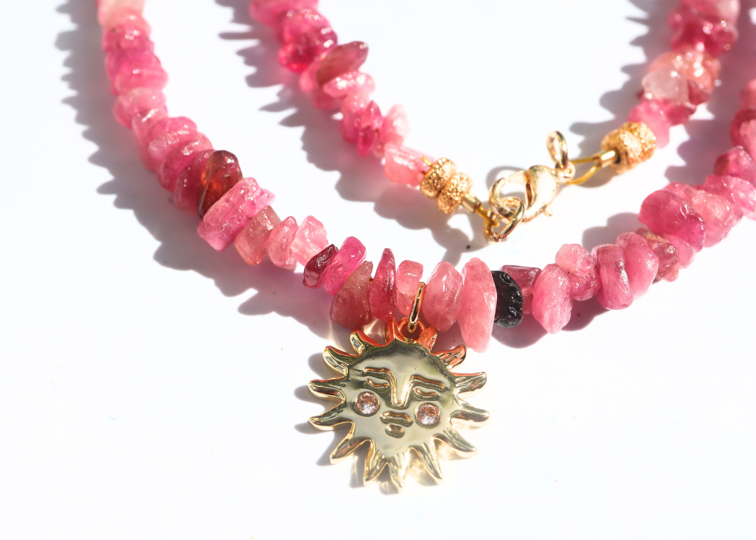 Sun Pink Tourmaline Necklace
