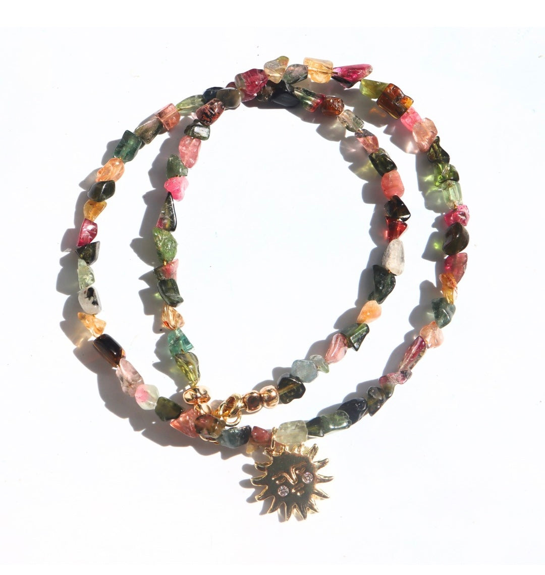Sun Watermelon Tourmaline Necklace