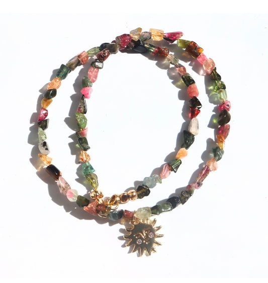 Sun Watermelon Tourmaline Necklace