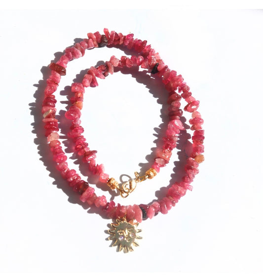 Sun Pink Tourmaline Necklace
