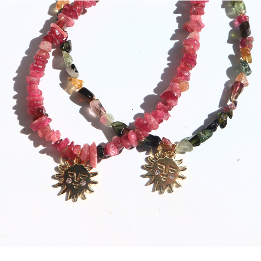 Sun Pink Tourmaline Necklace