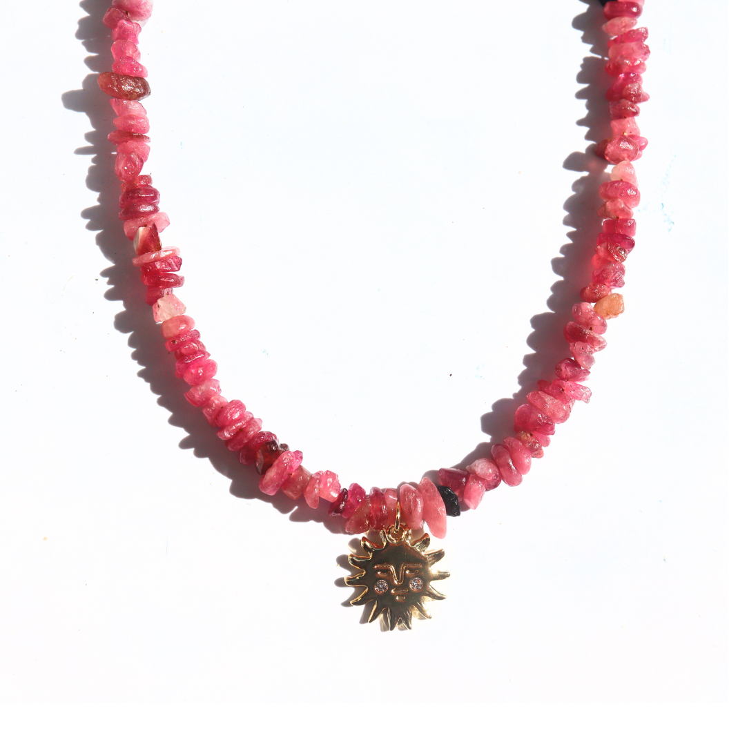Sun Pink Tourmaline Necklace
